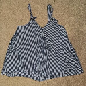 Doe & Rae Navy and White Striped Blouse